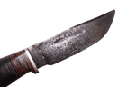 Vintage English Wade & Butcher Sheffield Sheath Knife Stacked Leather Brass Steel c/w Leather Sheath