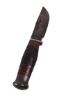Vintage English Wade & Butcher Sheffield Sheath Knife Stacked Leather Brass Steel c/w Leather Sheath