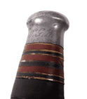Vintage English Wade & Butcher Sheffield Sheath Knife Stacked Leather Brass Steel c/w Leather Sheath