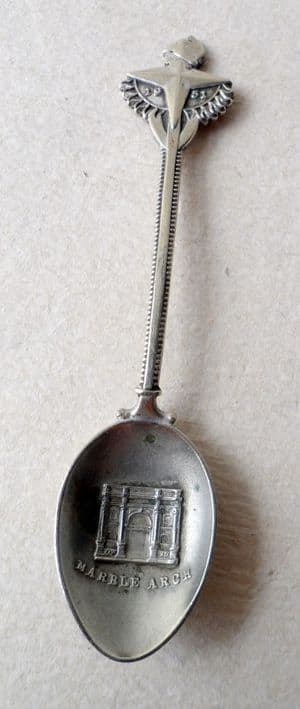 Vintage Festival of Britain 1951 Exhibition Marble Arch Silver Plate Souvenir Spoon FOB Teaspoon Tea