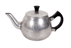 Vintage Festival of Britain 1951 Exhibition Souvenir Aluminium Teapot Tower Brand FB Lion