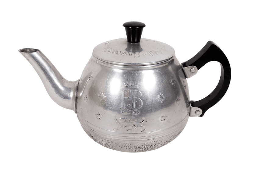 Vintage Festival of Britain 1951 Exhibition Souvenir Aluminium Teapot Tower Brand FB Lion