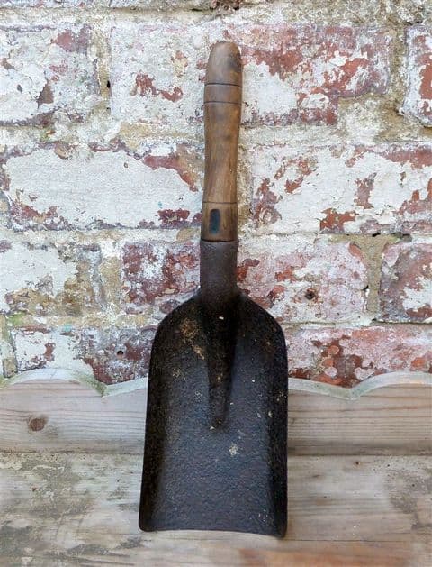 Vintage Fireside  Fire Fireplace Wooden Handled Coal Shovel Circa 1950s Hearth