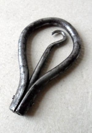 Vintage Folding Bow Steel Glove Button Hook Circa 1880-1900 Pinned Gloves Victorian Ladies Gents