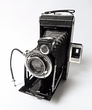 Vintage Folding Camera English Art Deco Kodak Six-16 Model C 616 Roll Film Circa 1930s in Case & Bag