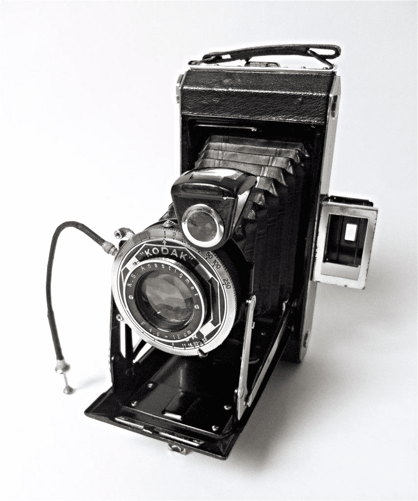 Vintage Folding Camera English Art Deco Kodak Six-16 Model C 616 Roll Film Circa 1930s in Case & Bag