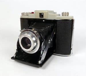 Vintage Folding Camera English Kodak 66 Model II 2 1950s Vario Shutter Anaston Lens 1/2 Leather Case