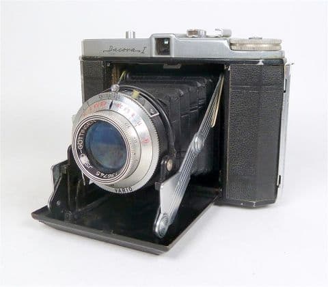 Vintage Folding Camera German Dacora I 1 1950s Vario Shutter 120 Roll Fim c/w Original Leather Case