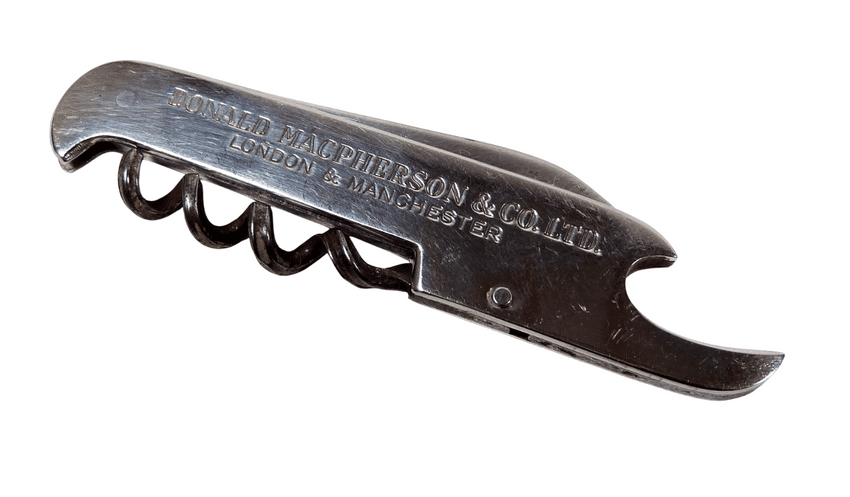 Vintage Folding Corkscrew H Fisher Sheffield Pocket Knife Opener Macpherson & Co Foochow Paints