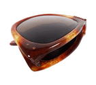 Vintage Folding Sunglasses Spectacles Glasses Faux Tortoiseshell in Leather Case 1960s Gaughia?