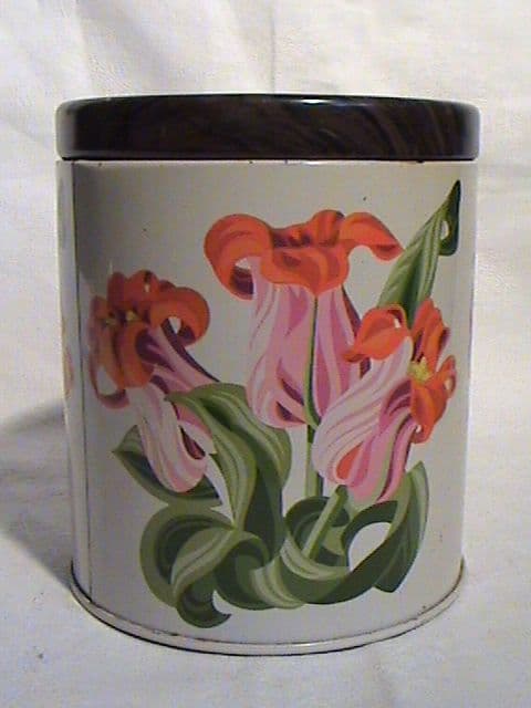 Vintage Fox's Foxes Glacier Mints Limited Kitchen Tin Circa 1960/70s Iris? Flowers