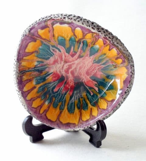Vintage Freeform Mid Century Italian Art Pottery Lava Volcanic Structure Pin Dish Bowl Circa 1950s Textured (1)