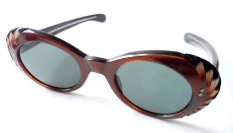Vintage French Ladies Designer Sunglasses Sun Glasses CORRENA FRANCE Circa 1960s Shades