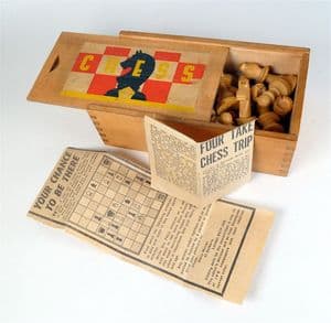 Vintage Game Boxed Gibson London HPG Series Chess Piece Set World Championship 1972 Fischer Spassky