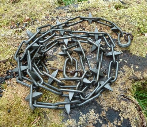 Vintage Garden Galvanised Heavy Duty Metal Spiked Chain Driveway Parking Lot Security Divider 2.31m