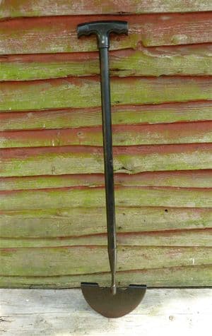 Vintage Gardening Tool All Metal Edging Iron Half Moon Lawn Turf Edger Circa 1960s