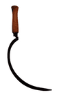 Vintage Gardening Tool Austrian Short Handled Sickle Scythe Blade Grass Chopper Wood Handle Austria