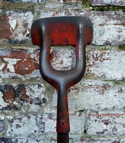 Vintage Gardening Tool Long Handled Dutch Hoe Made in England Shaped Hand Grip Circa 1930s