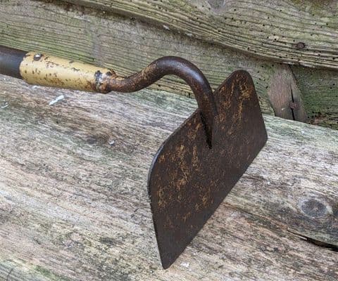 Vintage Gardening Tool Long Pine Handled Swan Neck Draw Hoe Made in Sheffield England