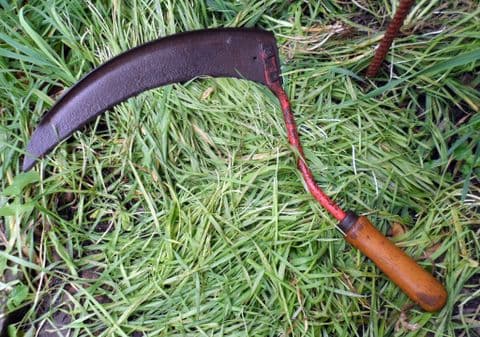 Vintage Gardening Tool Short Handled Sickle Scythe Blade Jenks & Cattell Wolverhampton Grass Chopper