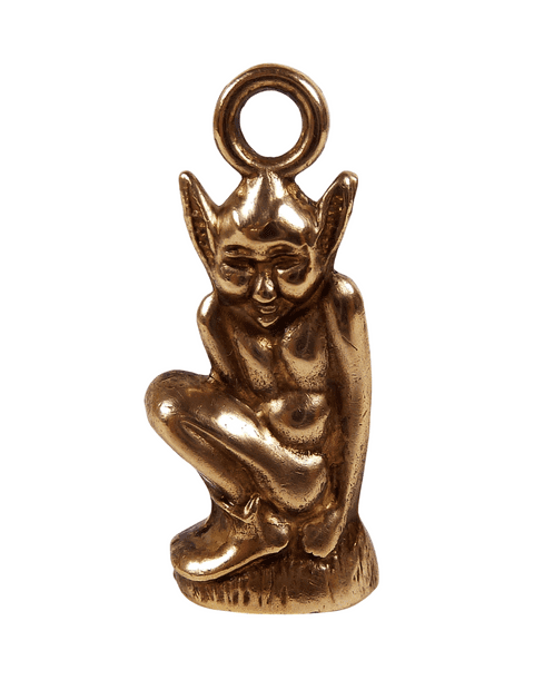 Vintage Genuine Cornish Pisky Lucky Brass Charm Cornish English Piskie Pixie 1930s Reg No 792661