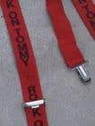 Vintage Genuine Signed Bobby Ball Red Braces Rock on Tommy Cannon & Ball Used on Stage, Circa 1980s