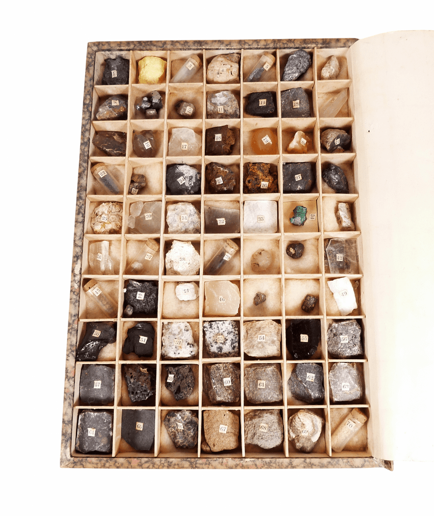 Vintage Geological Boxed 70pc Mineral & Rock Specimen Collection ...