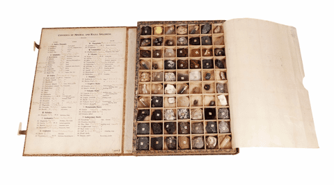 Vintage Geological Boxed 70pc Mineral & Rock Specimen Collection Display Natural History Key
