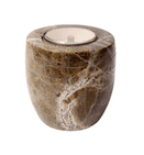 Vintage Geological Souvenir Polished Cornish Stone Serpentine Marble Desk Compass Barrel Form