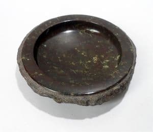 Vintage Geological Souvenir Polished Cornish Stone Serpentine Marble Dish Bowl Pin Tray Trinket
