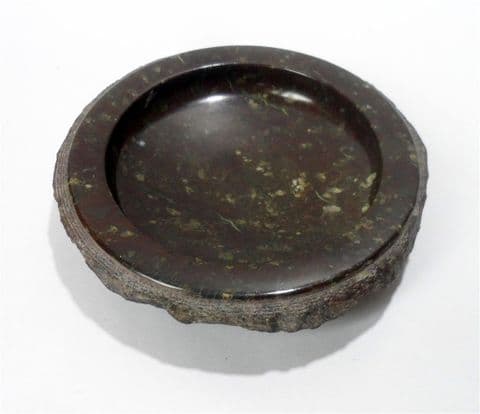 Vintage Geological Souvenir Polished Cornish Stone Serpentine Marble Dish Bowl Pin Tray Trinket
