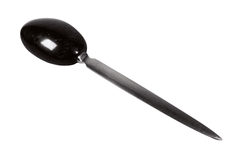 Vintage Geological Souvenir Polished Cornish Stone Serpentine Marble Pebble Letter Opener