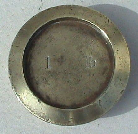 Vintage George V Brass Shop Weight 1 lb Pound GR 28 County of London LCC Circa 1920s Paperweight