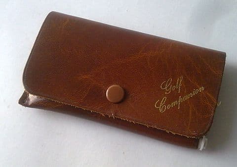 Vintage Golfing Golf Companion Real Leather Case Wallet Tees Ball Markers Circa 1950s