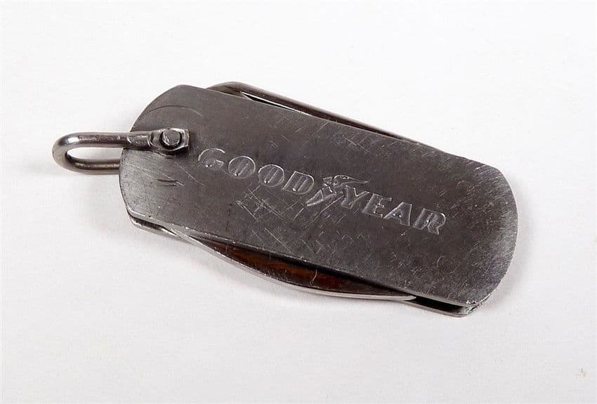 Vintage Goodyear Associated Tyres Jinja Kampala Sheffield Folding Pocket Knife Opener Screwdriver
