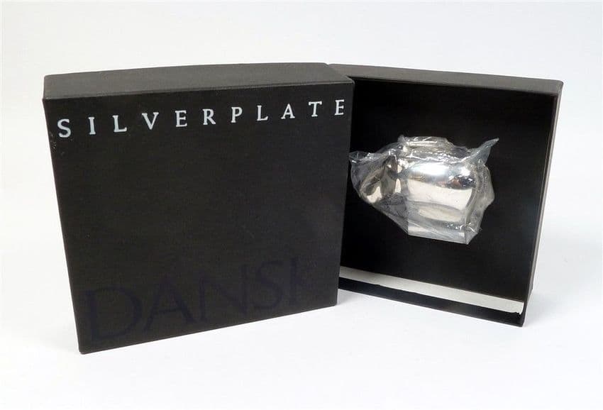 Vintage Gunner Cyren Dansk Silver Plate #2165 Hippo Hippopotamus Paperweight 1980s Boxed Desk