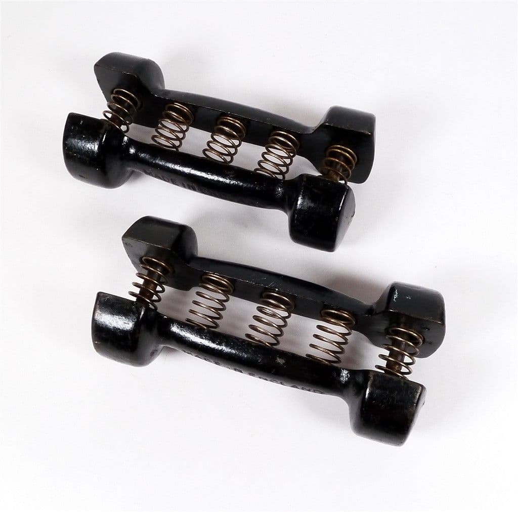 Vintage Gym Exercise Weights Terry s Herbert Terry Black Spring Grip Dumbbells Gentlemen s Sandow