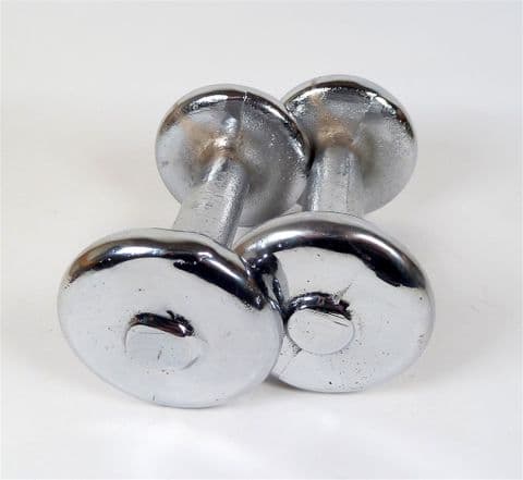 Vintage Gym Weights Pair of Cast WrightWeight Dumbbells Chrome Plated Physical Culture 2+2 4kg