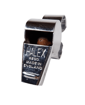 Vintage Halex Brand England Finger Grip Referee Whistle Escargot Rugby Football Sports