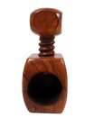 Vintage Hand Carved Wood Screw Type Nutcracker Nut Cracker 1970s Wooden Olive Cube Square
