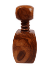 Vintage Hand Carved Wood Screw Type Nutcracker Nut Cracker 1970s Wooden Olive Cube Square