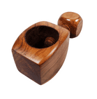 Vintage Hand Carved Wood Screw Type Nutcracker Nut Cracker 1970s Wooden Olive Cube Square