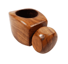 Vintage Hand Carved Wood Screw Type Nutcracker Nut Cracker 1970s Wooden Olive Cube Square