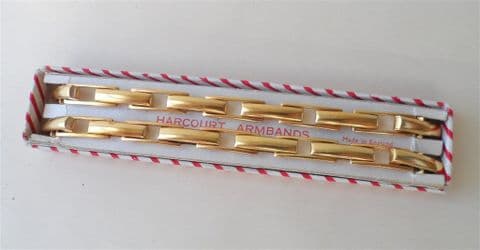 Vintage Harcourt Rolled Gold Filled Expanding Armlet Shirt Sleeve Double Spring Arm Bands 1940s Boxed Art Deco Living