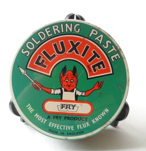 Vintage Hardware Tin Frys Fry's Flux Fluxite Soldering Paste 6oz NET Circa 1970s Full