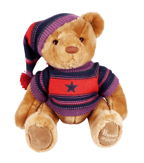 Vintage Harrods Knightsbridge Dated 2004 Christmas Xmas 14" High Thomas Teddy Bear Jumper Hat