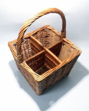 Vintage Home Kitchen Dining Table Wicker Basket 4 Wine Bottle Holder Carrier Storage Super Quality