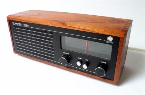 Vintage Home Roberts Surrey RM20 Table Top Mains Transistor Radio 1970s Teak Mid Century Bookshelf
