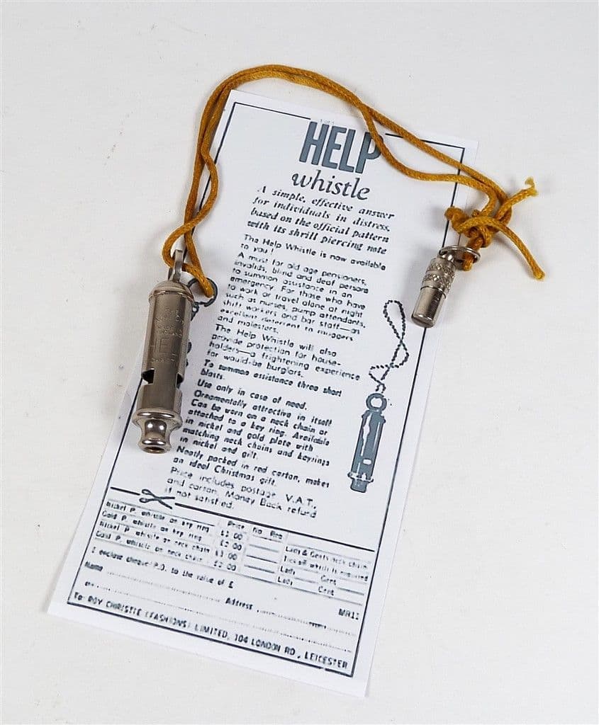 Vintage Hudson The Acme City HELP Whistle Roy Christie Co Ltd England c1976 Capsule Advert