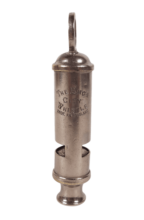 Vintage Hudson The Emca City Whistle Made in England GSW Walking Police Fire General Service 3.25"